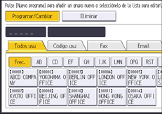 Ilustración de la pantalla del panel de mandos