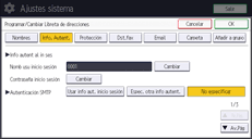 Ilustración de la pantalla del panel de mandos