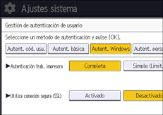 Ilustración de la pantalla del panel de mandos