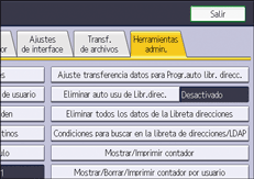 Ilustración de la pantalla del panel de mandos