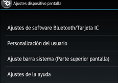 Ilustración de la pantalla del panel de mandos