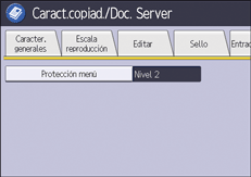 Ilustración de la pantalla del panel de mandos