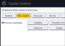 Ilustración de la pantalla del panel de mandos