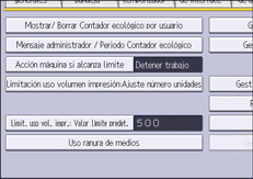Ilustración de la pantalla del panel de mandos