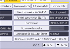 Ilustración de la pantalla del panel de mandos