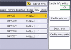 Ilustración de la pantalla del panel de mandos