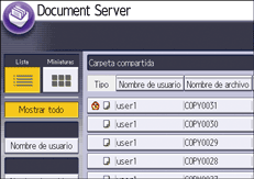 Ilustración de la pantalla del panel de mandos