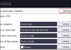 Ilustración de la pantalla del panel de mandos