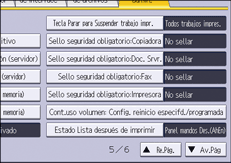Ilustración de la pantalla del panel de mandos
