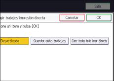 Ilustración de la pantalla del panel de mandos