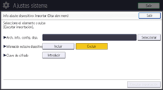 Ilustración de la pantalla del panel de mandos