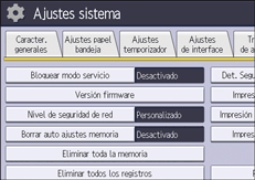 Ilustración de la pantalla del panel de mandos