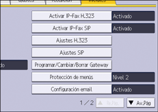 Ilustración de la pantalla del panel de mandos