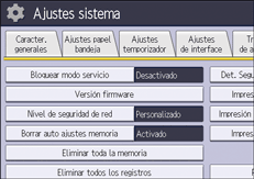 Ilustración de la pantalla del panel de mandos