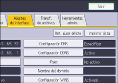 Ilustración de la pantalla del panel de mandos