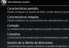 Ilustración de la pantalla del panel de mandos