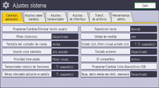 Ilustración de la pantalla del panel de mandos