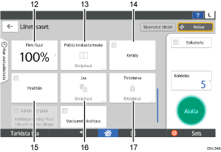 Käyttöpaneelin numeroitu näyttö