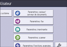 Illustration de l'écran du panneau de commande