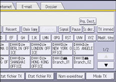 Illustration de l'écran du panneau de commande
