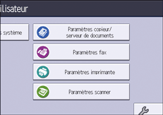 Illustration de l'écran du panneau de commande