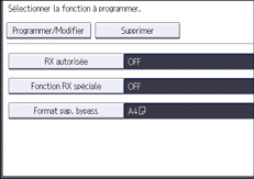 Illustration de l'écran du panneau de commande