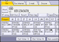 Illustration de l'écran du panneau de commande