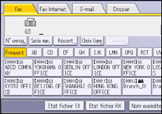 Illustration de l'écran du panneau de commande