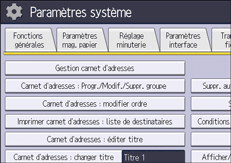 Illustration de l'écran du panneau de commande