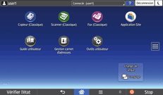 Illustration de l'écran du panneau de commande