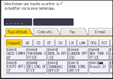 Illustration de l'écran du panneau de commande