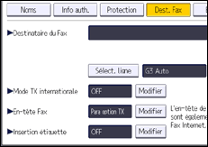 Illustration de l'écran du panneau de commande