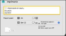 Illustration de l'écran du panneau de commande