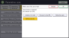 Illustration de l'écran du panneau de commande