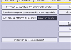 Illustration de l'écran du panneau de commande