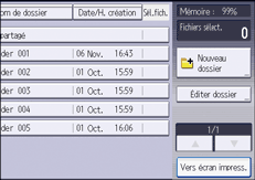 Illustration de l'écran du panneau de commande