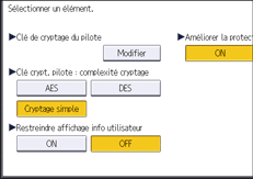 Illustration de l'écran du panneau de commande