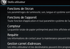 Illustration de l'écran du panneau de commande