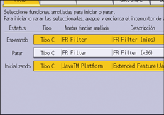 Illustration de l'écran du panneau de commande