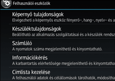 A kezelőpanel ismertetése