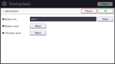 A kezelőpanel ismertetése