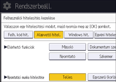 A kezelőpanel ismertetése