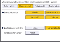 A kezelőpanel ismertetése