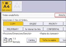Illustrazione della schermata sul pannello di controllo