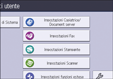 Illustrazione della schermata sul pannello di controllo