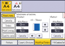 Illustrazione della schermata sul pannello di controllo
