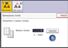 Illustrazione della schermata sul pannello di controllo