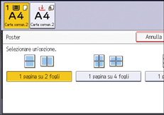 Illustrazione della schermata sul pannello di controllo