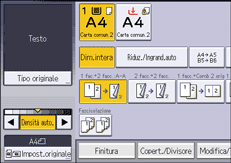 Illustrazione della schermata sul pannello di controllo