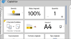 Illustrazione della schermata sul pannello di controllo